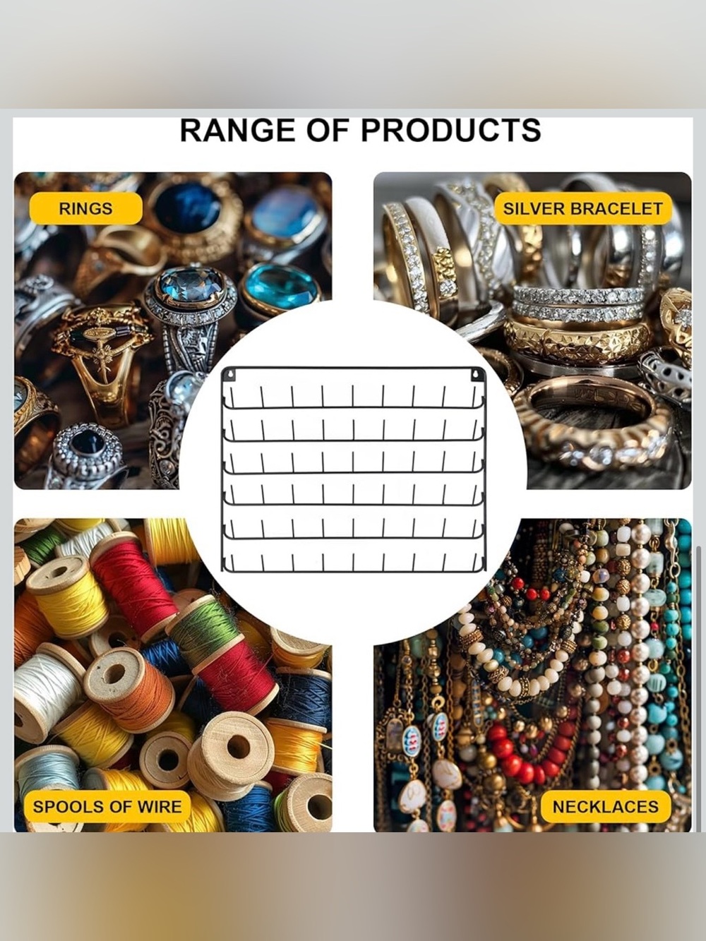 Colorful Thread Spool Wall Rack Organizer - Picture 5 of 5